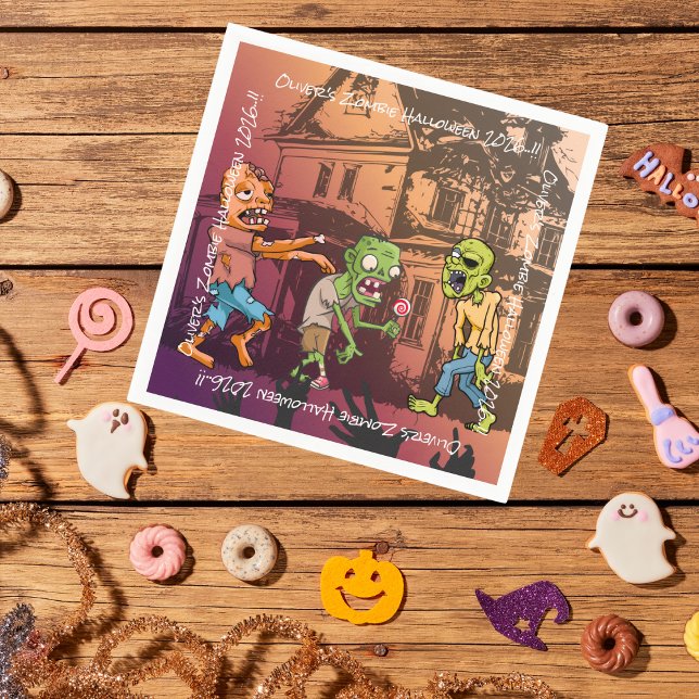 Serviette En Papier Enfants Zombie Halloween (Zombie Halloween Party Napkins)