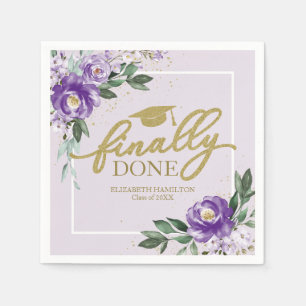 Serviette En Papier Enfin terminé Fête de remise des diplômes florale