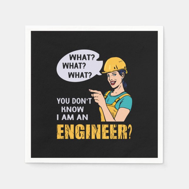 Serviette En Papier Engineer I Am An Engineer (Devant)