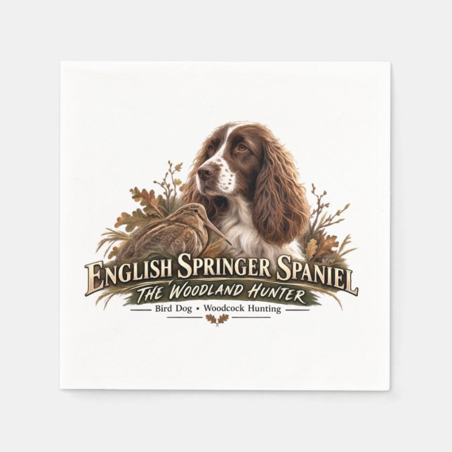 Serviette En Papier English Springer Spaniel  (Devant)