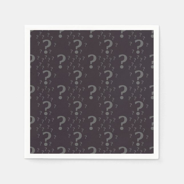 Serviette En Papier Énigme point d'interrogation puzzle gris (Devant)