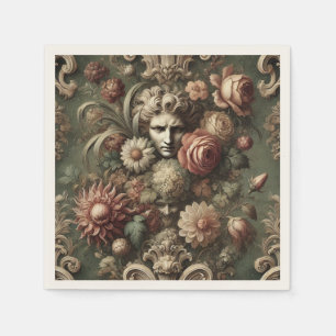 Serviette En Papier Ennui Elegance - Modèle Floral baroque gothique
