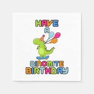 Serviette En Papier Énorme Anniversaire Dinomite Serviettes 3 Plis
