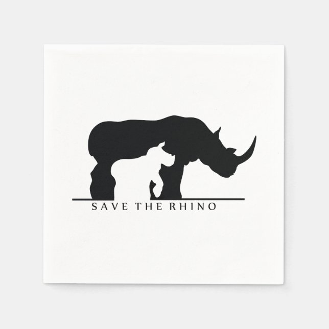 Serviette En Papier Enregistrer le Rhino (Devant)