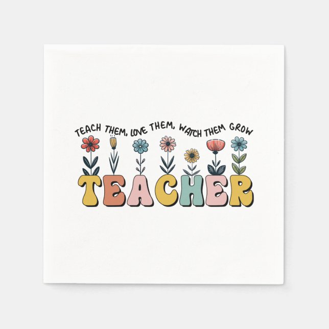 Serviette En Papier Enseignant les enseigne, les aime, les regarde gra (Devant)