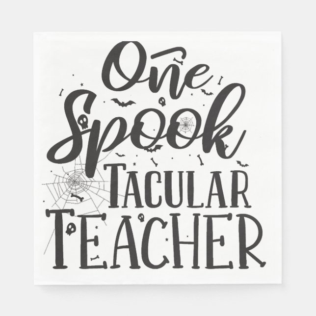 Serviette En Papier Enseignant Spooktacular - Professeur drôle Hallowe (Devant)