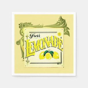 Serviette En Papier Enseigne de limonade vintage citron fruit à l'anci