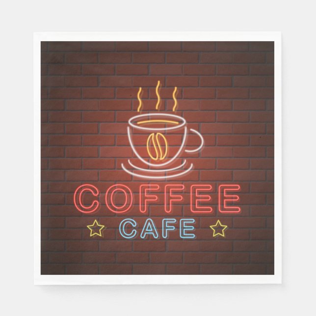 Serviette En Papier Enseigne néon Café Coffee (Devant)