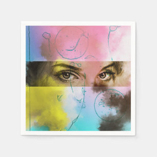 Serviette En Papier Ensemble coloré illustré de serviettes - Stare