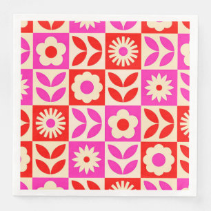 Serviette En Papier Ensemble de décoration de table à motif floral rét