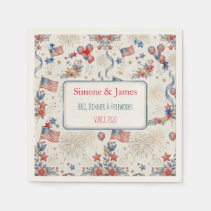 Serviette En Papier Ensemble de décorations de fête patriotiques éléga