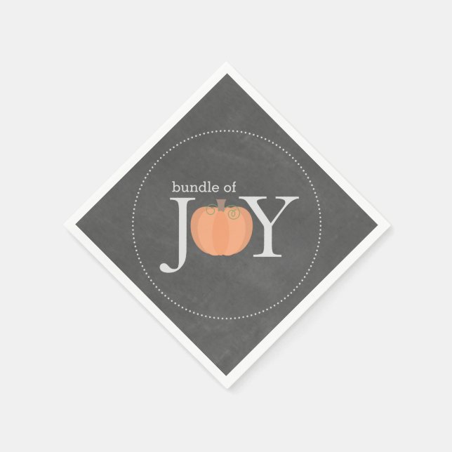 Serviette En Papier Ensemble De Joy Chalkboard Citrouille Baby shower  (Coin)
