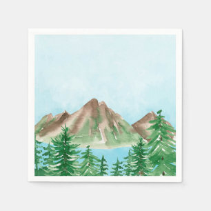 Serviette En Papier Ensemble de serviettes papier Mountain Lake de 50+