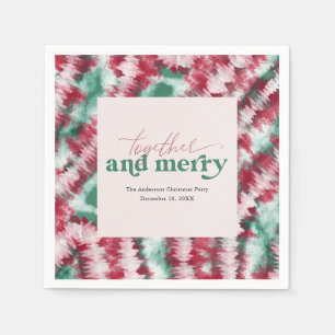 Serviette En Papier Ensemble & Joyeux   Moderne Noël Tie Dye