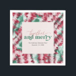 Serviette En Papier Ensemble & Joyeux | Tie Dye moderne de Noël<br><div class="desc">Doté d'une teinture à cravate festive encadrant votre choix de personnalisation. La palette de couleurs moderne rend ce design vintage avec une touche moderne. Les tons terre classiques de rouge et vert foncé sont parfaits pour les vacances. Noël est à festoyer, et les prochaines fêtes vous donneront de nombreuses occasions...</div>
