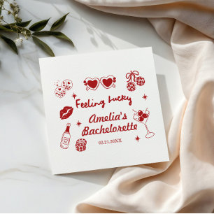 Serviette En Papier Enterrée de Vie de Jeune Fille Chanceuse à Vegas,C