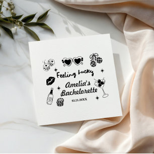 Serviette En Papier Enterrée de Vie de Jeune Fille Chanceuse à Vegas,C
