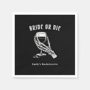Serviette En Papier Enterrée ou Mourir Soirée de Bachelorette Gothique