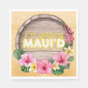 Serviette En Papier Enterrement de vie de jeune fille à Hawaii Je vais