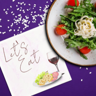 Serviette En Papier Enterrement de vie de jeune fille au vin et charcu