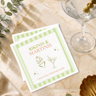 Serviette En Papier Enterrement de vie de jeune fille Bikinis et Marti