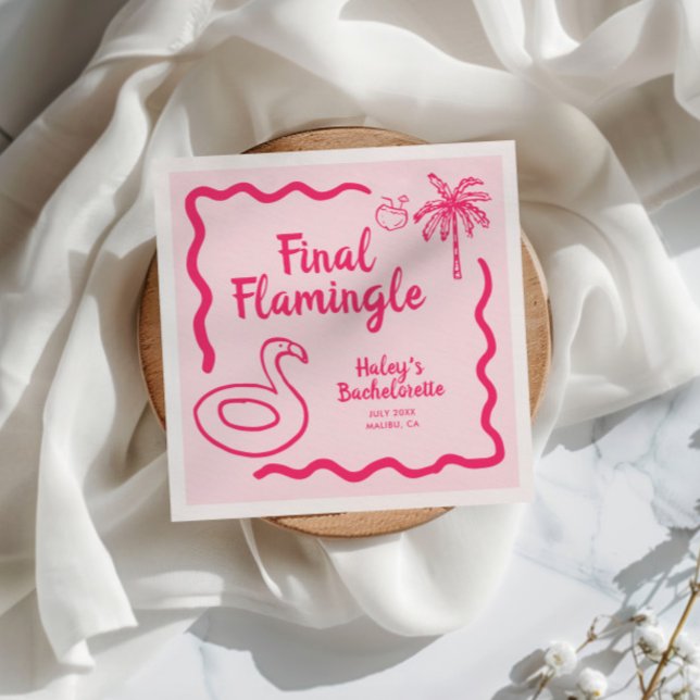 Serviette En Papier Enterrement de vie de jeune fille Flamingle final (Créateur téléchargé)