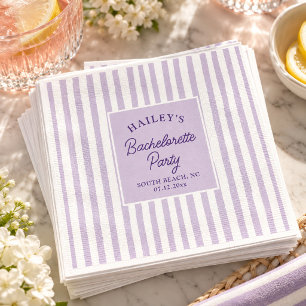 Serviette En Papier Enterrement de vie de jeune fille lilas Chic Côtie