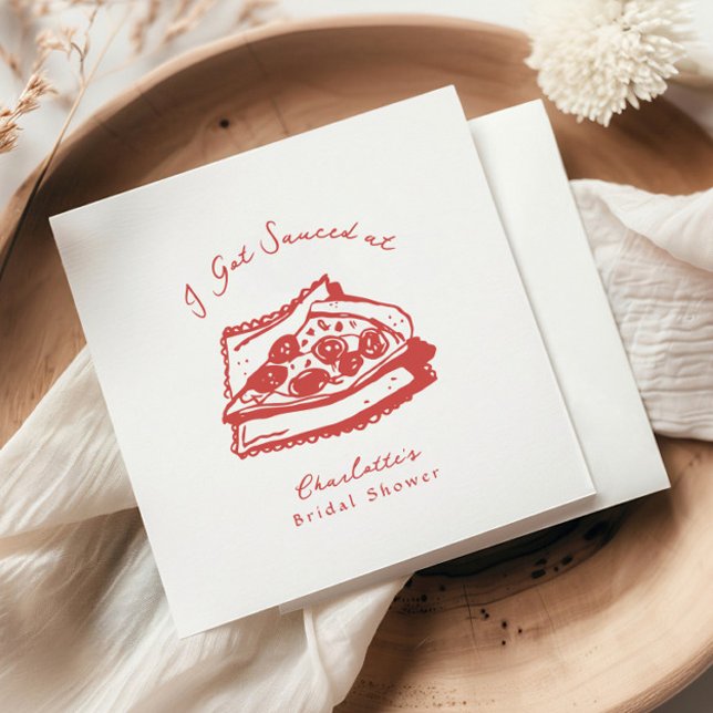 Serviette En Papier Enterrement de vie de jeune fille Pizza Funky "Je  (Créateur téléchargé)