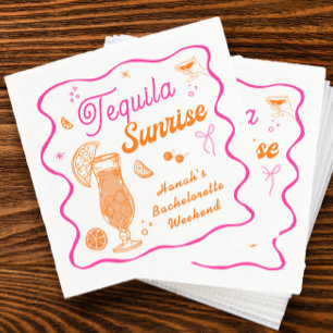 Serviette En Papier Enterrement de vie de jeune fille Tequila Sunrise