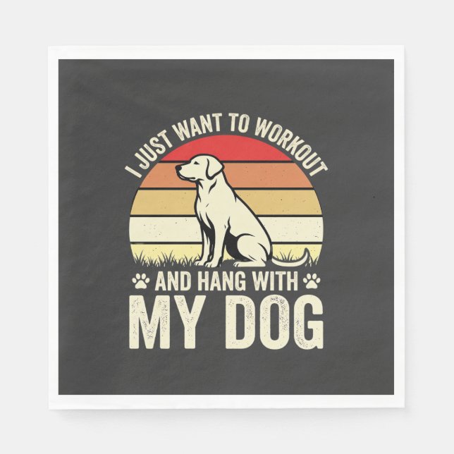Serviette En Papier Entraînement avec mon chien Sunset Retro (Devant)