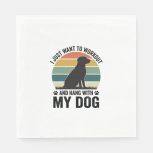 Serviette En Papier Entraînement et détente avec mon chien Vintage ama