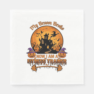 Serviette En Papier Entraîneur de fitness Halloween Balai Cassé Sorciè