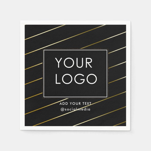 Serviette En Papier Entreprise en bande Logo d'entreprise Noir (Devant)