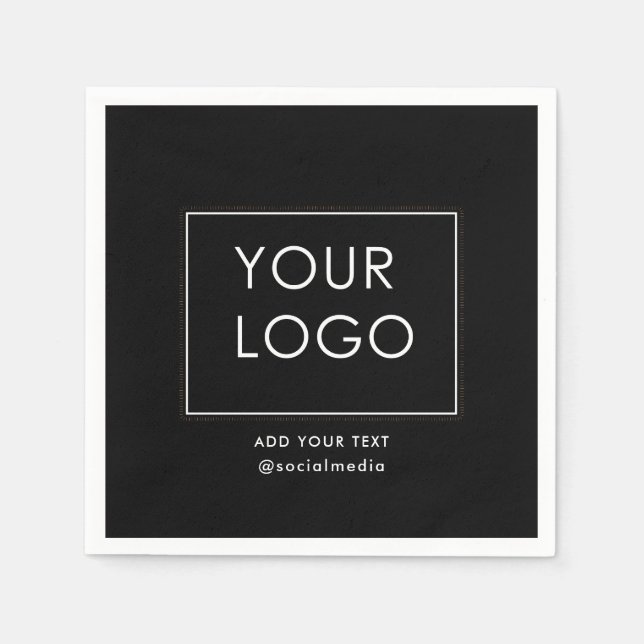 Serviette En Papier Entreprise moderne Logo Entreprise Noir (Devant)