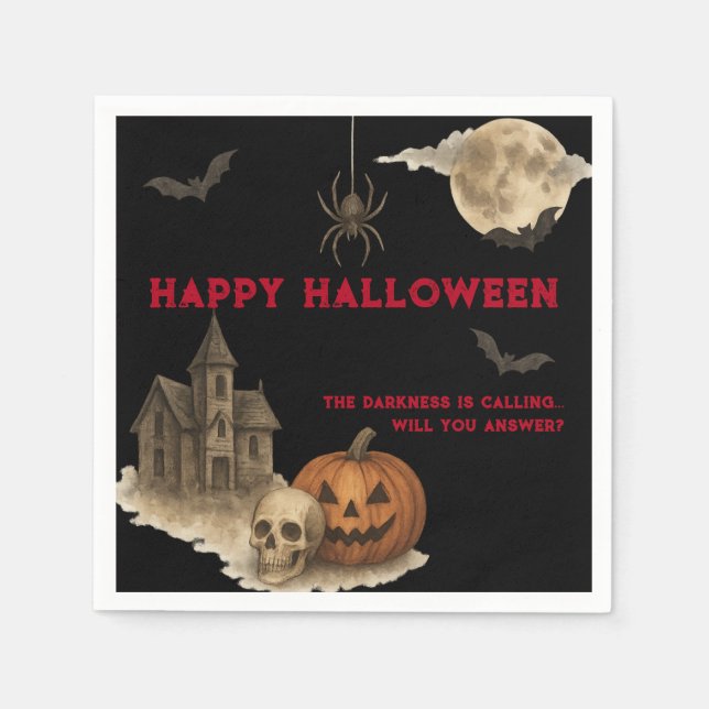 Serviette En Papier Entrez Si Vous Osez - Maison Halloween Éffrayante  (Devant)