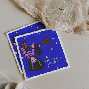 Serviette En Papier Envolez-vous avec cette sorcière mignonne pour Hal