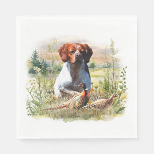 Serviette En Papier Épagneul Breton – Champ, Focale, Faisan, Art