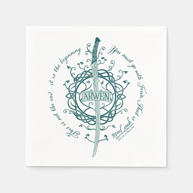 Serviette En Papier Épée elfique ARWEN™ Citation (Devant)