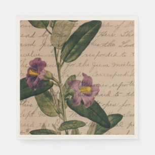 Serviette En Papier Ephémère à fleurs violettes
