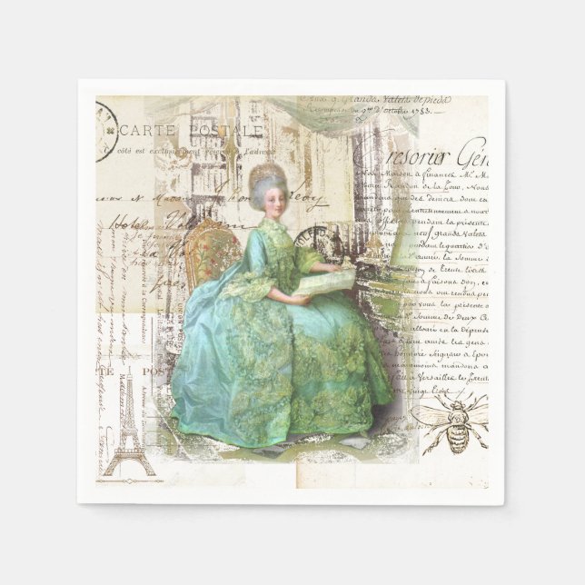 Serviette En Papier Ephémère royale du XVIIIe siècle (Devant)