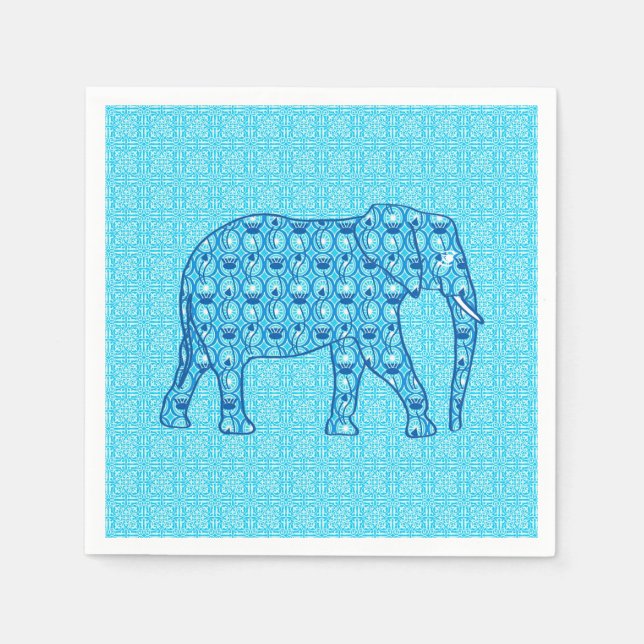 Serviette En Papier Ephène de fleur de Lotus - turquoise (Devant)