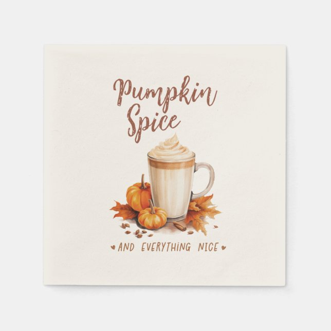 Serviette En Papier Épice citrouille - Feuillage de fin et d'automne (Devant)