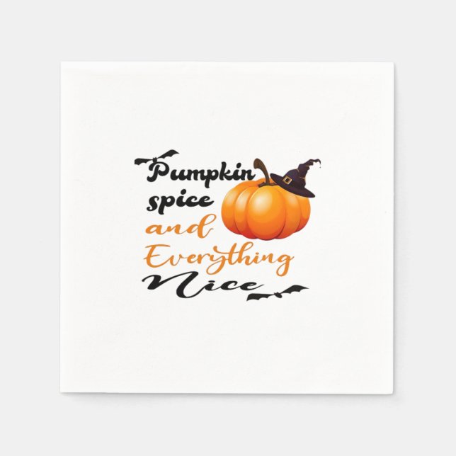 Serviette En Papier Épices citrouilles Et Tout Nice Automne Halloween  (Devant)