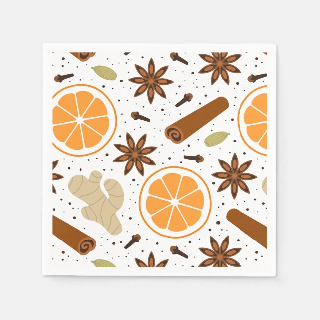 Serviette En Papier épices de Noël (Devant)