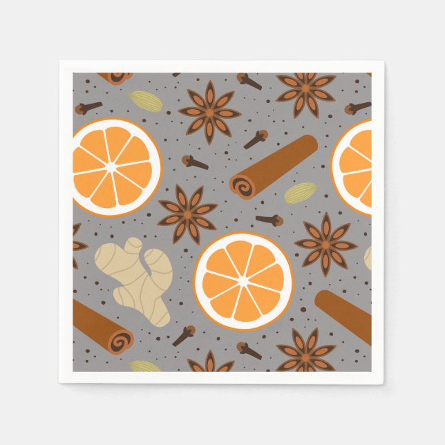 Serviette En Papier épices de Noël (Devant)