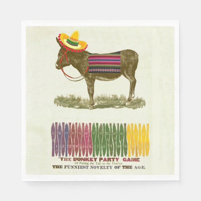 Serviette En Papier Éplucher la queue sur l'âne (Devant)