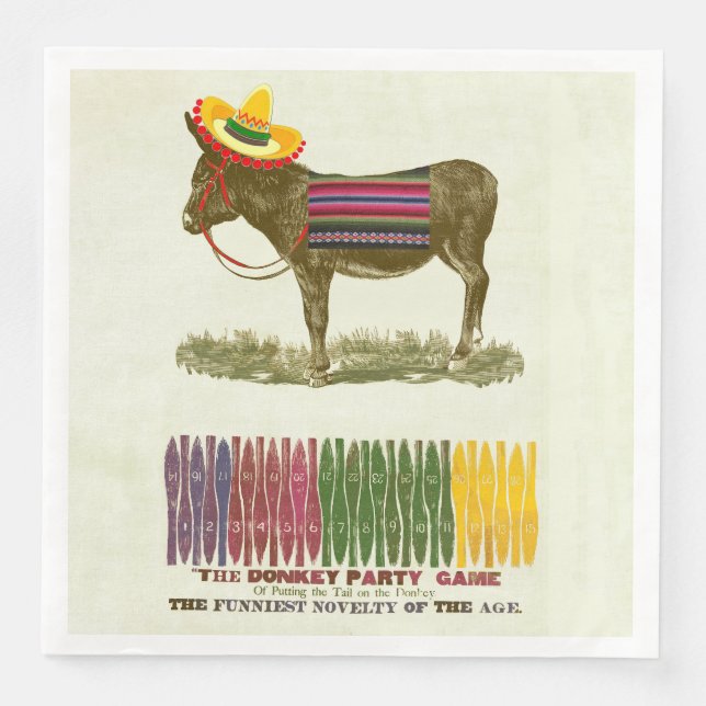 Serviette En Papier Éplucher la queue sur l'âne (Devant)