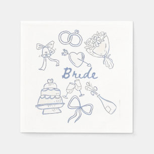Serviette En Papier Épouse Fiançailles Mariage Couples Épouse épouse
