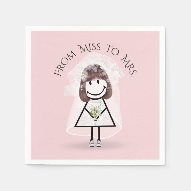 Serviette En Papier Épouse fille en Basket avec Daisy Bouquet (Devant)