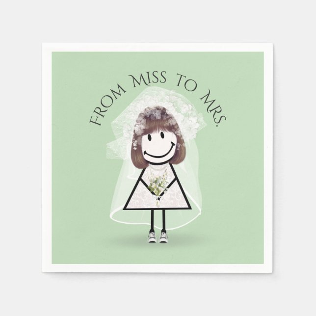 Serviette En Papier Épouse fille en Basket avec Daisy Bouquet (Devant)